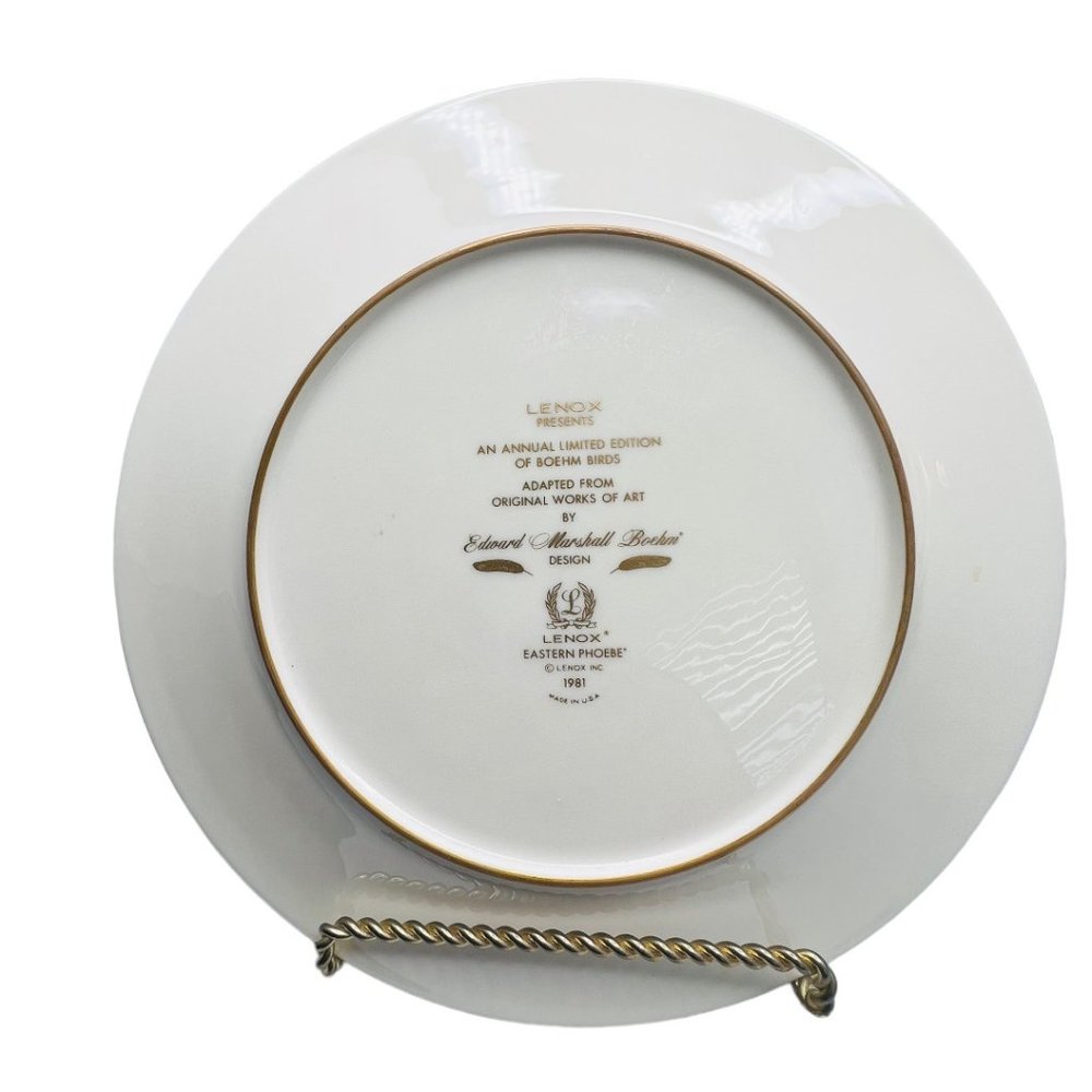 Boehm Birds by LENOX Eastern Phoebe & Robin 1977 Plates Annual limited Edition - Picture 11 of 15
